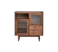 BASXDRFXZ Gabinete para Platos Mueble Auxiliar de Nogal Negro for Barra Cocina y Comedor, Mueble pequeño for Almacenamiento en el hogar, Vitrina vinos, decoración for Pasillo Entrada