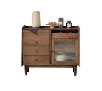 BASXDRFXZ Gabinete para Platos Mueble Decorativo de Almacenamiento Nogal Negro japonés, pequeño sofá for apartamento, Mueble Auxiliar for Sala Estar, Mesa Entrada y recibidor(100x38x87cm)