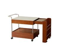 BASXDRFXZ Mesas Auxiliares Mesa de Centro, Mesa pequeña, Mueble té móvil, Estilo japonés, Mediana Edad, con Tablero Roca, Auxiliar