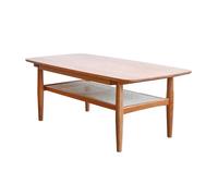 BASXDRFXZ Mesas Auxiliares Mesa de Centro té Simple Madera Maciza Rectangular ratán for Sala Estar Cerezo for el hogar(100 * 50 * 45CM)