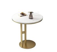 BASXDRFXZ Mesas de Café Mesa Auxiliar de Tablero Roca, Mesa té pequeña, esquinera for sofá, Minimalista for balcón, Redonda, móvil(B,W 45cm*h 60cm)