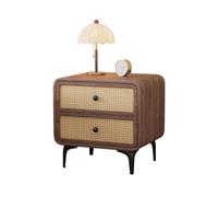 BASXDRFXZ Mesilla de Noche para Dormitorio Mesita De Noche De Madera Maciza For Dormitorio, Estilo Creativo, Sencilla, De Ratán, De Alta Gama(A:40CM*40CM*50CM)