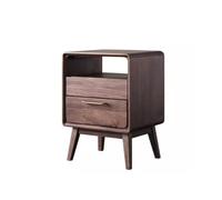 BASXDRFXZ Mesilla de Noche para Dormitorio Mesita de Noche de Madera Maciza, mesita de Noche Sencilla y Moderna de Nogal Negro, Armario de Almacenamiento