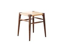 BASXDRFXZ Otomanos Taburete bajo Hecho a Mano de Nogal Negro Taburete Cambiador Zapatos Madera Maciza(B)