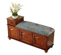 BASXDRFXZ Otomanos Taburete for Cambiar Zapatos de Madera nórdica, la Puerta del hogar Puede Sentarse en el cojín Armario una Pieza for Entrar y Usar Asientos for(A,M 120cm)