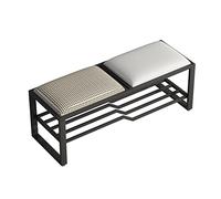 BASXDRFXZ Otomanos Zapatero de 2 Niveles Foyer Taburete Pasillo con Asiento tapizado Metal Almacenamiento(C,60cm/23.62inch)