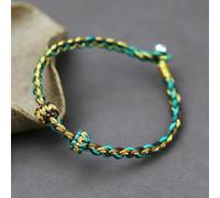 BASXDRFXZ Pulsera Trenzada Cuerda tejida a mano que se puede usar con cuentas y colgantes, cuerda roja colorida semiacabada, pulsera de trenzada característica for mujeres(Gold thread No. 3 color)