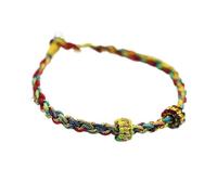 BASXDRFXZ Pulsera Trenzada Cuerda tejida a mano que se puede usar con cuentas y colgantes, cuerda roja colorida semiacabada, pulsera de trenzada característica for mujeres(Gold Line No. 7 Color)