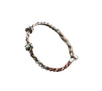 BASXDRFXZ Pulsera Trenzada Cuerda tejida a mano que se puede usar con cuentas y colgantes, cuerda roja colorida semiacabada, pulsera de trenzada característica for mujeres(Silver Line 4 Color)