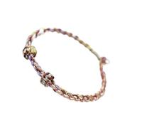 BASXDRFXZ Pulsera Trenzada Cuerda tejida a mano que se puede usar con cuentas y colgantes, cuerda roja colorida semiacabada, pulsera de trenzada característica for mujeres(Silver Line No. 2 color)