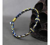 BASXDRFXZ Pulsera Trenzada Cuerda tejida a mano que se puede usar con cuentas y colgantes, cuerda roja colorida semiacabada, pulsera de trenzada característica for mujeres(Gold Line No. 6 Color)