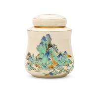 BASXDRFXZ Recipiente Hermético para té Carrito de té cerámica con Doble Tarro Vintage, Carrito Pintado, a Prueba Humedad, Almacenamiento for el hogar