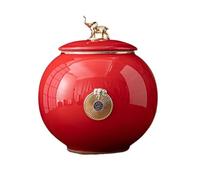 BASXDRFXZ Recipiente Hermético para té Carrito De Té Retro Simple, Cerámica, Almacenamiento Sellado, Adornos for El Hogar Y La Oficina(A)