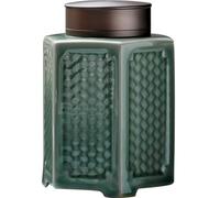 BASXDRFXZ Recipiente Hermético para té Celadon-Tarro de Almacenamiento for té Suelto ratán, Tarro Sellado cerámica for el hogar, Cubierta Lata Doble Capa, Juego tarros for(A)