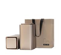 BASXDRFXZ Recipiente Hermético para té Contenedores de Almacenamiento té a Granel Latas Selladas cuadradas vacías Juego Retro Dobles Caja Regalo(B,L)