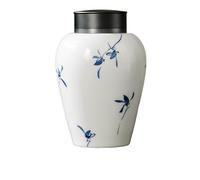 BASXDRFXZ Recipiente Hermético para té Latas de té Phalaenopsis pintadas a Mano puras Selladas Doble Capa cerámica for el hogar