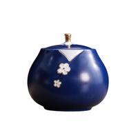 BASXDRFXZ Recipiente Hermético para té Tarro de Almacenamiento té a Granel cerámica, pequeño Tarro Sellado, contenedor Negro Flor Ciruelo celadón Creativo(C)