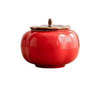 BASXDRFXZ Recipiente Hermético para té Tarro de cerámica for Almacenamiento té, Todo va Bien, pequeño Tarro Caramelo, Sellado Caqui, Alimentos for Cocina(A)