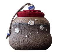 BASXDRFXZ Recipiente Hermético para té Tarro de té Zen cerámica en Bruto, pequeño Tarro Almacenamiento Exquisito for el hogar, Antiguo, Pintado a Mano, Plata Dorada, Retro, almacén Pu'er