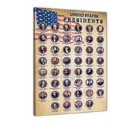 BASYEEO Póster de los presidentes de Estados Unidos de América, gráfico de bandera de historia de aprendizaje, sin marco, 30,5 x 45,7 cm