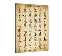 BASYEEO Póster vintage de razas de gatos, sin marco, 30,5 x 45,7 cm