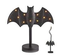 Bat Candle Holder, Gothic LED Candlestick, Spooky Table Decor for Indoor Centerpiece Kitchen Patio Desk Courtyard Holiday Display Home Department Altar Shelf Halloween Party Ornament