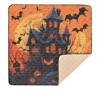 Bat & Castle - Tapete grande y resistente para actividades de bebé para interiores y exteriores, tapete cómodo para bebés, niños pequeños, 50 x 50 pulgadas