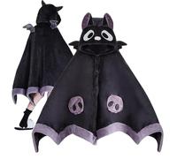 Bat Cloak, Cute Bat Wing Hoodie with Wings Design, Super Soft Warm Wearable, Halloween Cosplay Costume, for Home Nap Theme Party Cosplay Gathering