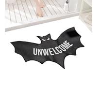 Bat Design, Gothic Mat, Halloween Rug, 90x60cm, Non-Slip Party Carpet, Indoor Outdoor Floor Accent, (Black Themed), Haunted Entryway Decoration Blends Seamlessly Any Space Offering Versatility Beyond