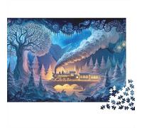 Bat en otoño Extra Thick Cardboard Decoración del Castillo de fantasía Jigsaw Puzzle Bundle Stress Relief Indoor Leisure Gift for Family Puzzle Lovers Senior Jigsaw Fans 38x26cm/1000pcs