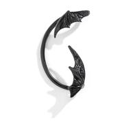 Bat No Pierced Simple Ear Clip Hip Hop Gothic Ear Bone Clip Pendientes Halloween, Silver, Metal