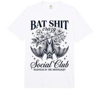 Bat Shit Crazy Social Club Madness In The Moonlight Bat Comfort Colors Adult Heavyweight T-Shirt