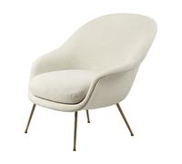 GUBI Silla Bat Lounge Chair low back conic base Dora boucle 0001-antique brass
