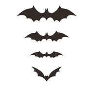 Bat Swarm Wall Afres - Las pegatinas 3D de Halloween crean un espectáculo de silueta espeluznante 48 pcs with luminous stickers
