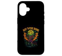 Bat To The Bone Scary Flying Bat Halloween Design Carcasa para iPhone 16