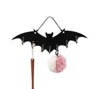 Bat Wall Hook, Gothic Bat Key Rack, Wood Decorative Space-Saving Organizer Hanger Rack for Holiday Decor, Closet, Bathroom, Dorm, Entryway, Laundry, Kitchen, and Bedroom, 29x9cm