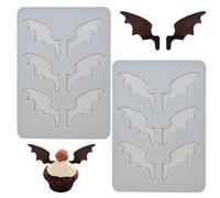 Bat Wing Silicone Molds, 3D Hollow Leaf Chocolate Molds, Halloween Lace Molds for Cake Decorating for Baking, Resin, Clay, Sugar Craft, Dessert (2)