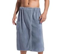 Bata ajustable de tamaño grande suave con bolsillo | Toalla corporal para viajes, playa, vacaciones, piscinas, sauna, baño, cambiador, gimnasio, dormitorio universitario