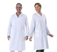 Bata Blanca Laboratorio Mujer Bata Laboratorio Hombre Unisex Enfermera Bata Blanca Bata Escolar Química Secundaria Universidad Laboratorio 100% Algodón - S