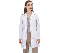 Bata Blanca Laboratorio Mujer Hombre Uniformes Sanitarios Mujer Bata Blanca Algod贸n Batas Medico Disfraz Enfermera Manga Larga Batas Sanitarios Estudiantes Escuela