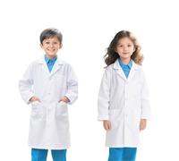 Bata Blanca Laboratorio Niño Niña Algodón Bata de Laboratorio Medico Cientifico Estudiant Escuela Física Quimica Niños Niñas Unisex Disfraz Hospital Enfermera Doctor Cosplay con Bolsillos 3-12 años