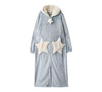 Bata con cremallera para mujer, bata de toalla suave y ligera, de longitud completa, cuello en V, manga larga, con cinturón, para todas las estaciones, spa, hotel, ropa de dormir, a, XL