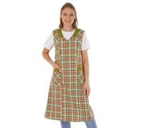 Bata con cremallera para mujer, delantal sin brazos, delantal de cocina, delantal para el hogar, para mujer, a cuadros, algodón/poliéster, Diseño 2, 42