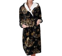 Bata de baño con capucha para mujer, bata de baño de forro polar para mujer, bata de baño de felpa con capucha, bata de forro polar suave, bata larga y suave, traje casual para el hogar, bata de baño