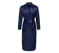 Bata de baño para hombre de color liso fino y holgado de manga grande para primavera y otoño, talla 13, azul, XL