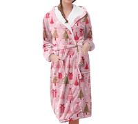 Bata de baño para mujer con capucha larga, batas extra cálidas para mujer, ropa de dormir de invierno de manga larga, ropa de dormir de invierno, ropa de hogar, traje casual para el hogar, pijama