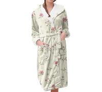 Bata de baño para mujer, mullida con capucha y forro polar, batas de baño de felpa para mujer, abrigo cálido de invierno, bata de baño larga, bata de baño mullida, bata de baño de talla grande, bata