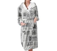 Bata de baño para mujer, mullida con capucha y forro polar, batas de baño de felpa para mujer, abrigo cálido de invierno, bata de baño larga, bata de baño mullida, bata de baño de talla grande, bata