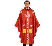 Bata de clero para hombre, traje católico de iglesia sacerdotal, bata de de padre religioso, para oración, iglesia, boda, vacaciones, , máscaras, escenario, cosplay, sesión de fotos, rosso