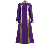 Bata de coro de iglesia para mujer y hombre, túnica medieval, con capucha, bata larga para sacerdote, disfraz de coro de ministro, túnica de manga larga, O Púrpura, S